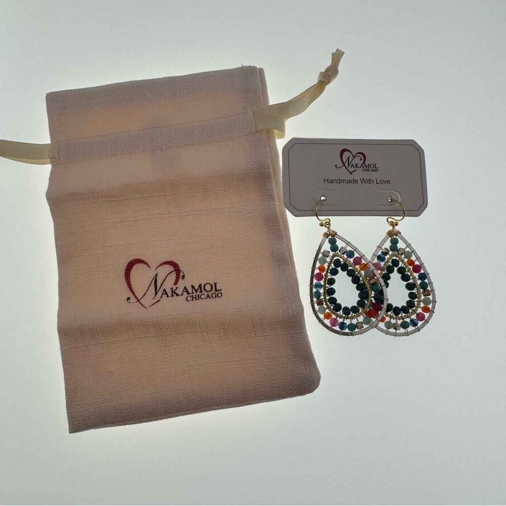 Nakamol Colorful Beaded Teardrop Earrings